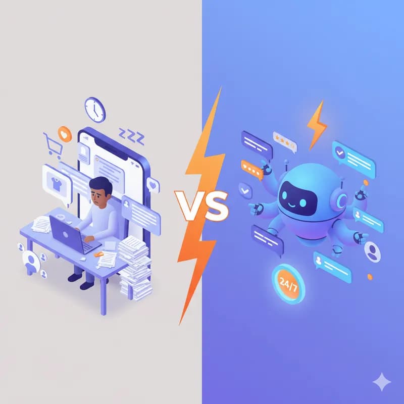 AI vs Human Support Comparison